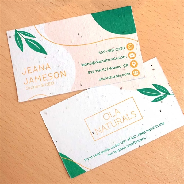 Modern Natural Seed Paper Business Cards - Modern Natural Seed Paper Business Cards - Image 1 of 5