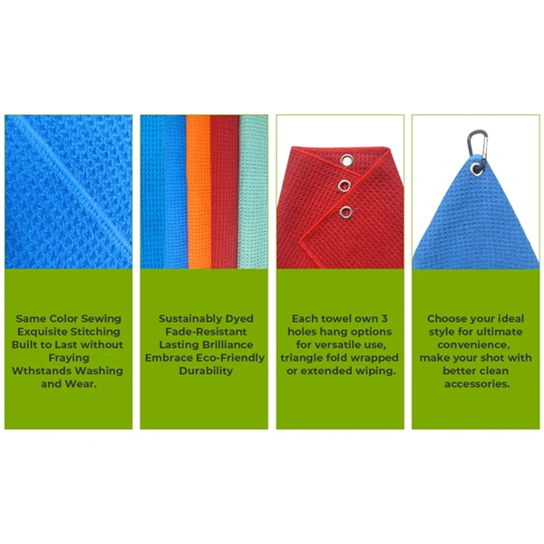 Microfiber Fabric Golf Towel with carabiner Gifts Cleaning - Microfiber Fabric Golf Towel with carabiner Gifts Cleaning - Image 4 of 4