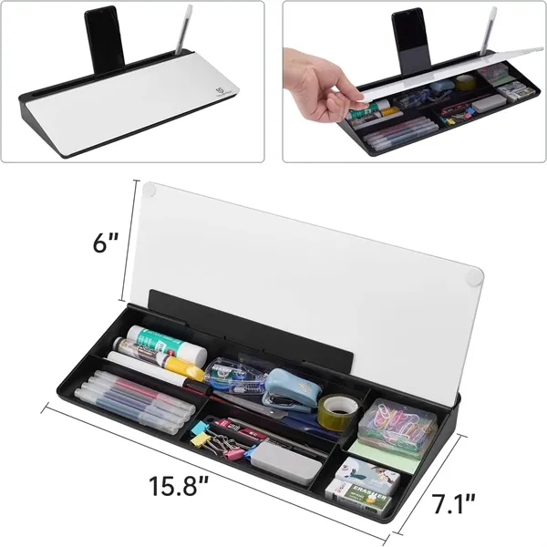 Glass Desktop Whiteboard Dry Erase Board - Glass Desktop Whiteboard Dry Erase Board - Image 3 of 8