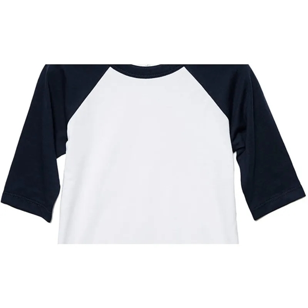 Bella + Canvas Toddler 3/4-Sleeve Baseball T-Shirt - Bella + Canvas Toddler 3/4-Sleeve Baseball T-Shirt - Image 3 of 5