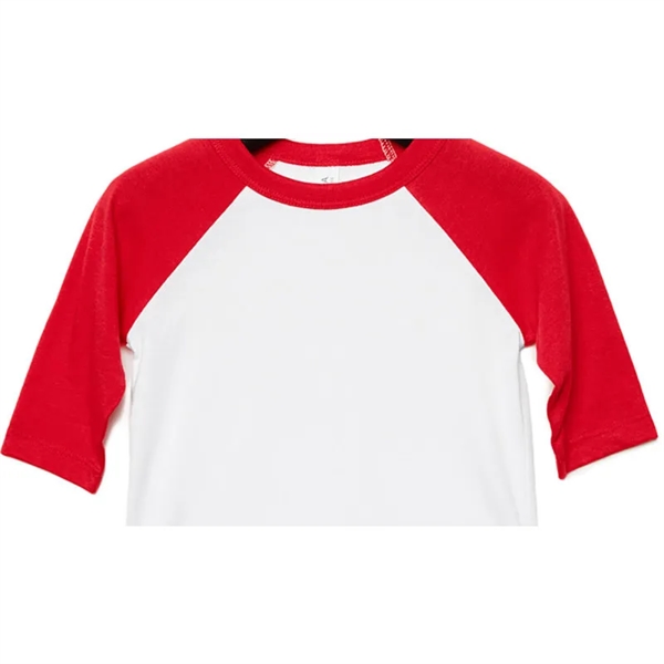 Bella + Canvas Toddler 3/4-Sleeve Baseball T-Shirt - Bella + Canvas Toddler 3/4-Sleeve Baseball T-Shirt - Image 4 of 5
