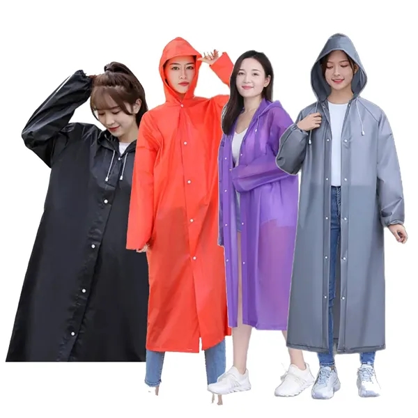 Reusable Raincoat with Hood - Reusable Raincoat with Hood - Image 1 of 9