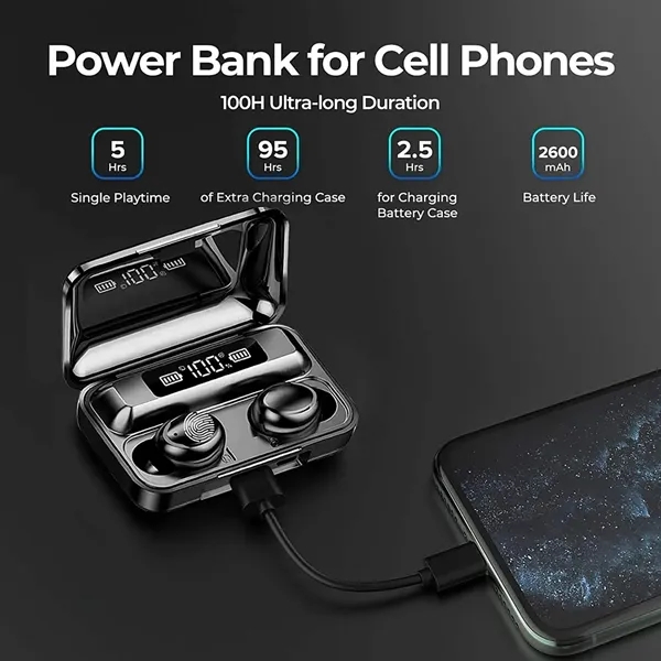 Waterproof Wireless Earbuds With Battery Charging Case - Waterproof Wireless Earbuds With Battery Charging Case - Image 1 of 4