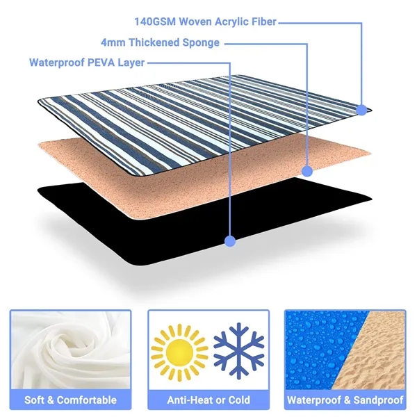 Outdoor Foldable Picnic Blanket Camping Beach Mat - Outdoor Foldable Picnic Blanket Camping Beach Mat - Image 3 of 4