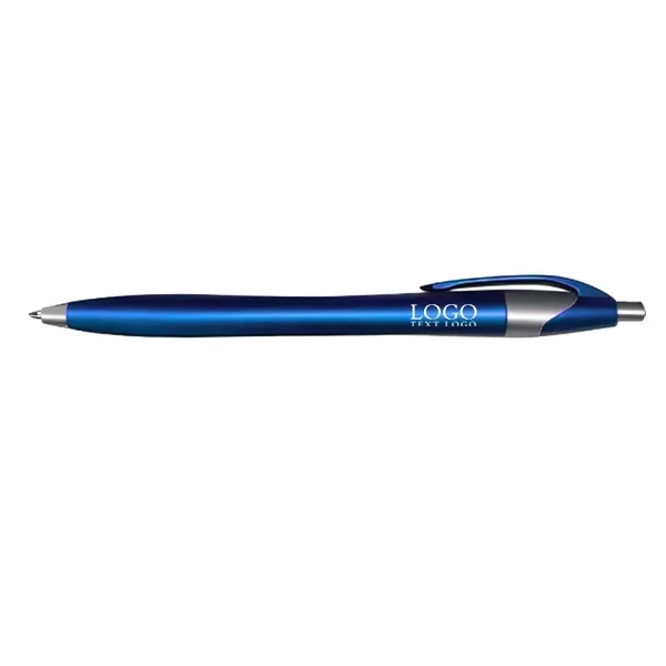 Plastic Ballpoint Click Pen with Metallic Accent - Plastic Ballpoint Click Pen with Metallic Accent - Image 2 of 6
