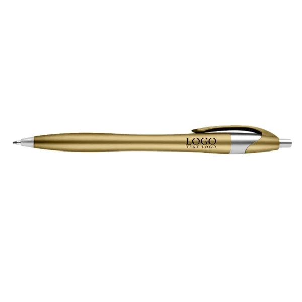 Plastic Ballpoint Click Pen with Metallic Accent - Plastic Ballpoint Click Pen with Metallic Accent - Image 3 of 6