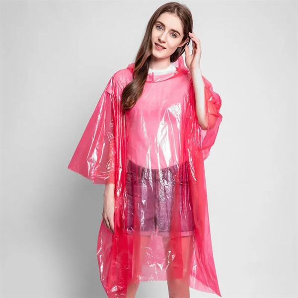 Disposable Translucent PE Rain Poncho Or Raincoat - Disposable Translucent PE Rain Poncho Or Raincoat - Image 3 of 7