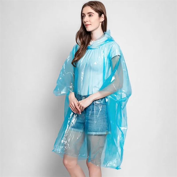 Disposable Translucent PE Rain Poncho Or Raincoat - Disposable Translucent PE Rain Poncho Or Raincoat - Image 4 of 7