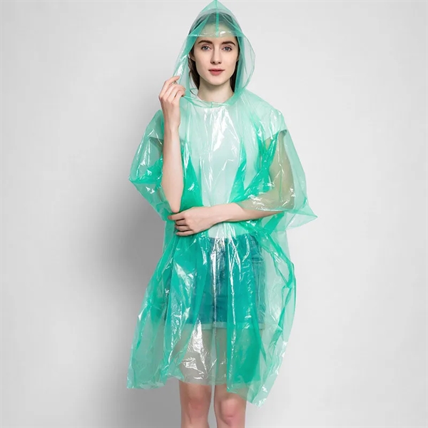 Disposable Translucent PE Rain Poncho Or Raincoat - Disposable Translucent PE Rain Poncho Or Raincoat - Image 5 of 7