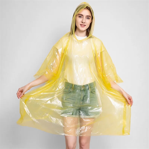 Disposable Translucent PE Rain Poncho Or Raincoat - Disposable Translucent PE Rain Poncho Or Raincoat - Image 6 of 7