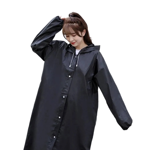 Reusable PEVA Raincoat with Hood - Reusable PEVA Raincoat with Hood - Image 3 of 9