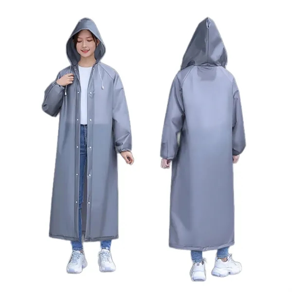 Reusable PEVA Raincoat with Hood - Reusable PEVA Raincoat with Hood - Image 5 of 9