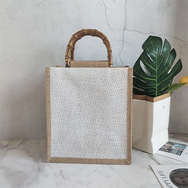 Jute Burlap Tote Bag - Jute Burlap Tote Bag - Image 1 of 5