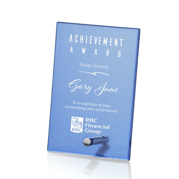 Custom Atchison Blue Rectangle Award - Silver