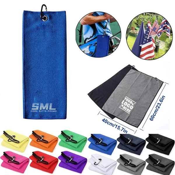 16 x 24 Inch Microfiber Trifold Golf Towel - 16 x 24 Inch Microfiber Trifold Golf Towel - Image 0 of 2