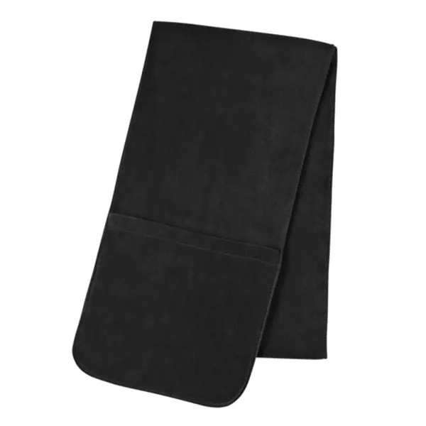Embroidered Custom Fleece Scarf Shawl with Pockets - Embroidered Custom Fleece Scarf Shawl with Pockets - Image 1 of 4