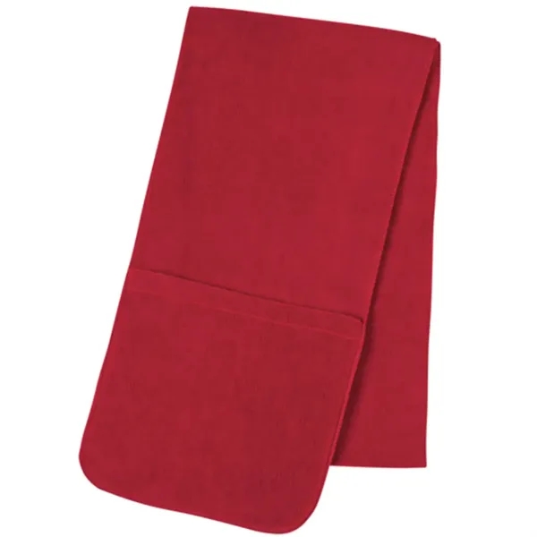 Embroidered Custom Fleece Scarf Shawl with Pockets - Embroidered Custom Fleece Scarf Shawl with Pockets - Image 4 of 4