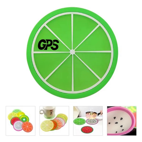 3 3/8 " Colorful Fruit Silicone Drinks Coasters - 3 3/8 " Colorful Fruit Silicone Drinks Coasters - Image 0 of 1