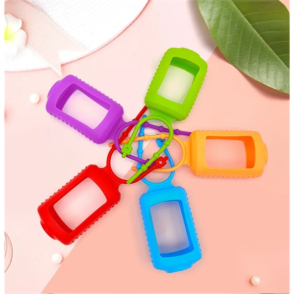 2 Oz. Silicone Sleeve Keychain Holder With Hand Sanitizer - 2 Oz. Silicone Sleeve Keychain Holder With Hand Sanitizer - Image 1 of 3