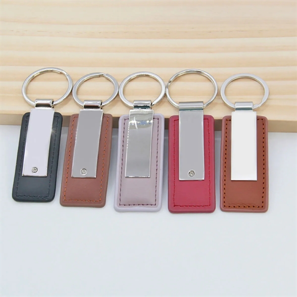 Rectangular Leather Key Chain - Rectangular Leather Key Chain - Image 2 of 3