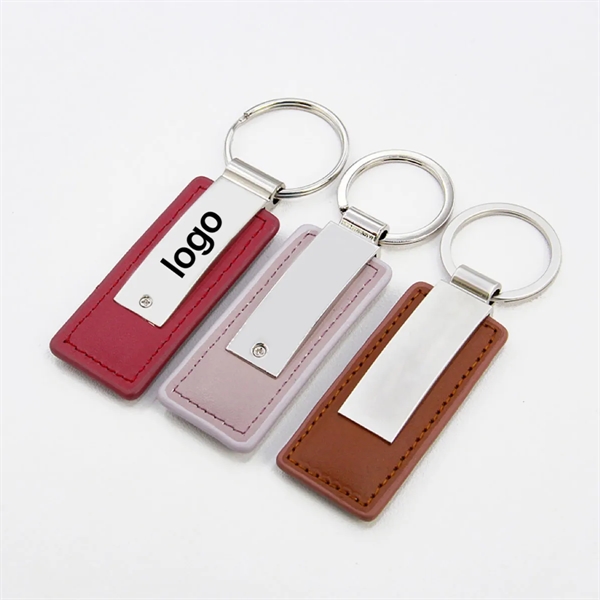 Rectangular Leather Key Chain - Rectangular Leather Key Chain - Image 3 of 3