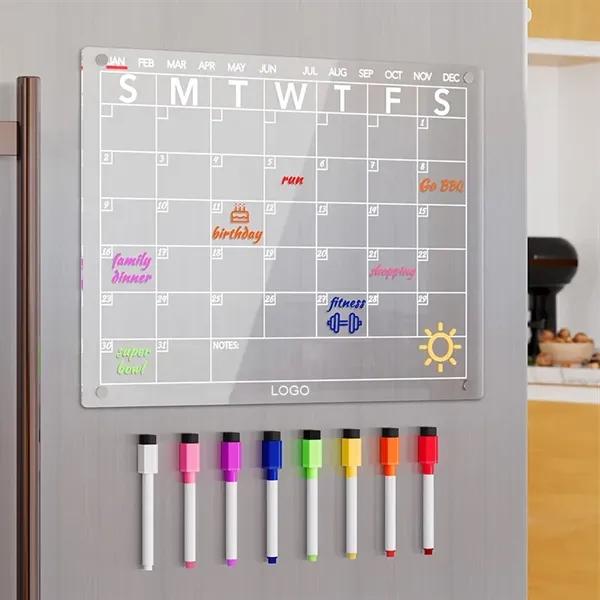 Acrylic Magnetic Dry Erase Board Calendar - Acrylic Magnetic Dry Erase Board Calendar - Image 0 of 2