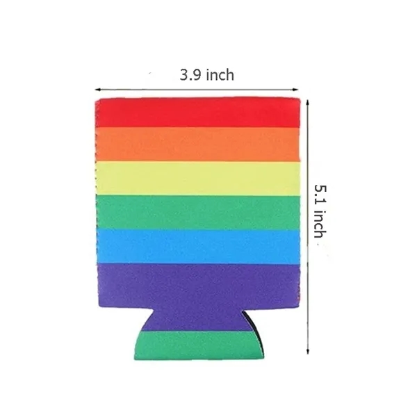 LGBT Rainbow Neoprene Can Cooler Beer Sleeves 3.94" x 5.12" - LGBT Rainbow Neoprene Can Cooler Beer Sleeves 3.94" x 5.12" - Image 1 of 4
