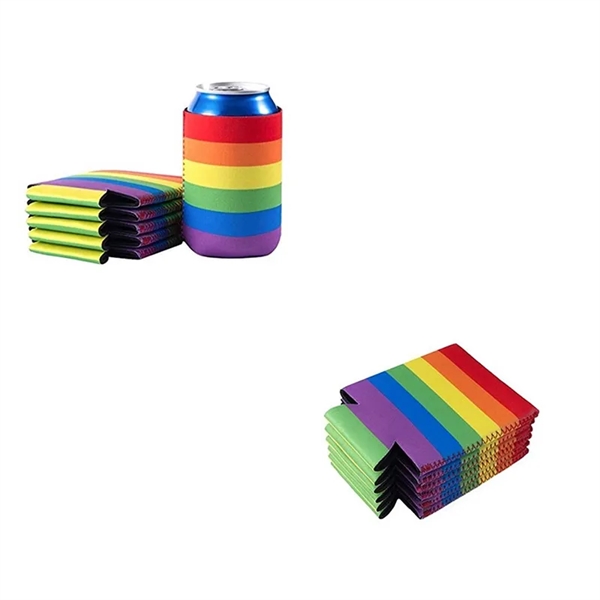 LGBT Rainbow Neoprene Can Cooler Beer Sleeves 3.94" x 5.12" - LGBT Rainbow Neoprene Can Cooler Beer Sleeves 3.94" x 5.12" - Image 2 of 4