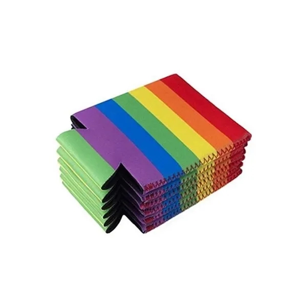 LGBT Rainbow Neoprene Can Cooler Beer Sleeves 3.94" x 5.12" - LGBT Rainbow Neoprene Can Cooler Beer Sleeves 3.94" x 5.12" - Image 3 of 4