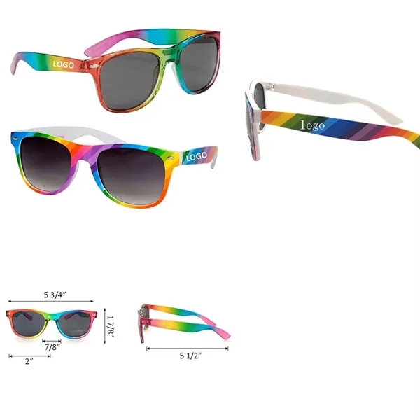 LGBT Rainbow Gay Pride Sunglasses Polarized Glasses - LGBT Rainbow Gay Pride Sunglasses Polarized Glasses - Image 0 of 4