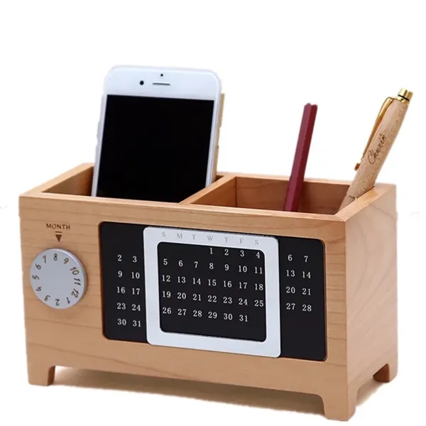 Solid Wood Calendar Pen Holder - Solid Wood Calendar Pen Holder - Image 0 of 2