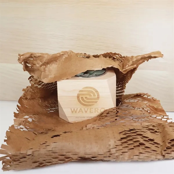 Geometric Wooden Planter with Succulent - Geometric Wooden Planter with Succulent - Image 3 of 4