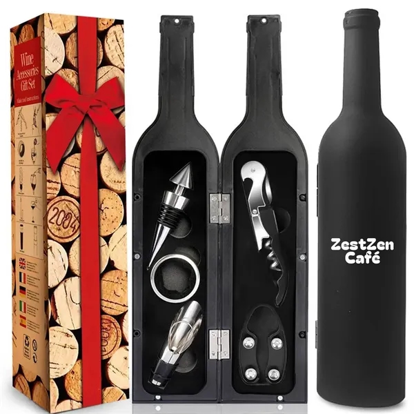Wine Bottle Accessories Gift Set Opener Kit - Wine Bottle Accessories Gift Set Opener Kit - Image 0 of 8