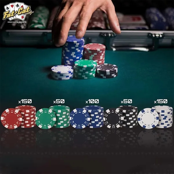 500 Striped Dice Chips Poker Set With Aluminum Case - 500 Striped Dice Chips Poker Set With Aluminum Case - Image 2 of 4