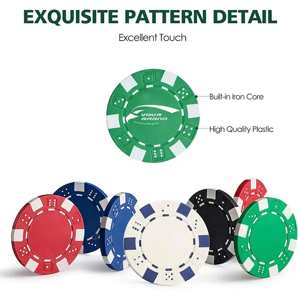 500 Striped Dice Chips Poker Set With Aluminum Case - 500 Striped Dice Chips Poker Set With Aluminum Case - Image 3 of 4