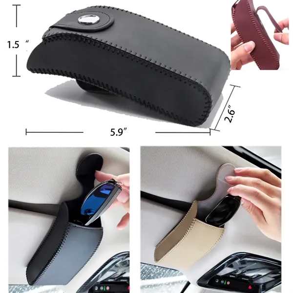 Car Visor Sunglasses Holder Storage Bag With Clip - Car Visor Sunglasses Holder Storage Bag With Clip - Image 2 of 2