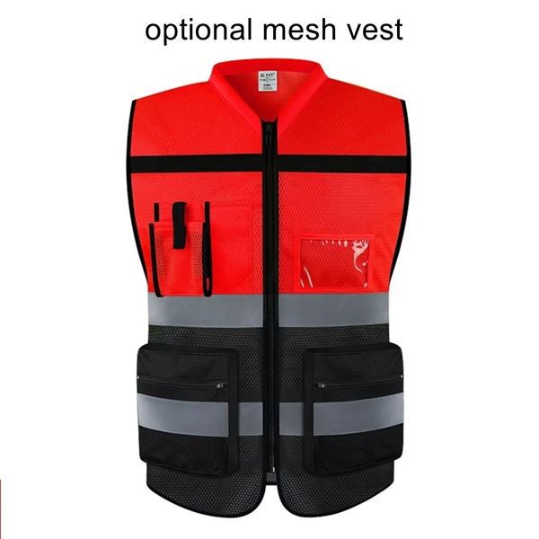 Zipper Safety Vest with Reflective Hi-Vis Strips - Zipper Safety Vest with Reflective Hi-Vis Strips - Image 6 of 6