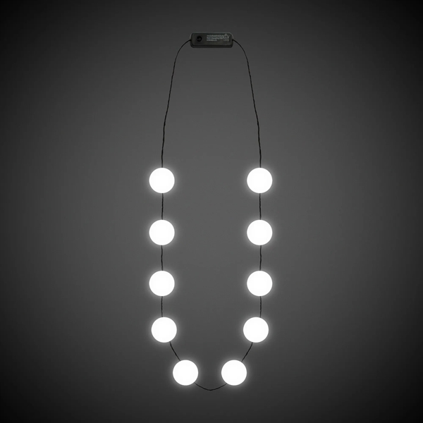 White Button Light Up Necklace - White Button Light Up Necklace - Image 3 of 4