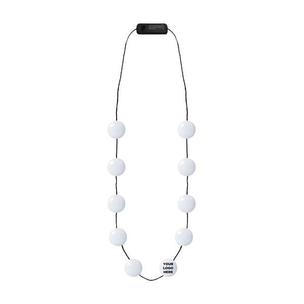 White Button Light Up Necklace - White Button Light Up Necklace - Image 4 of 4