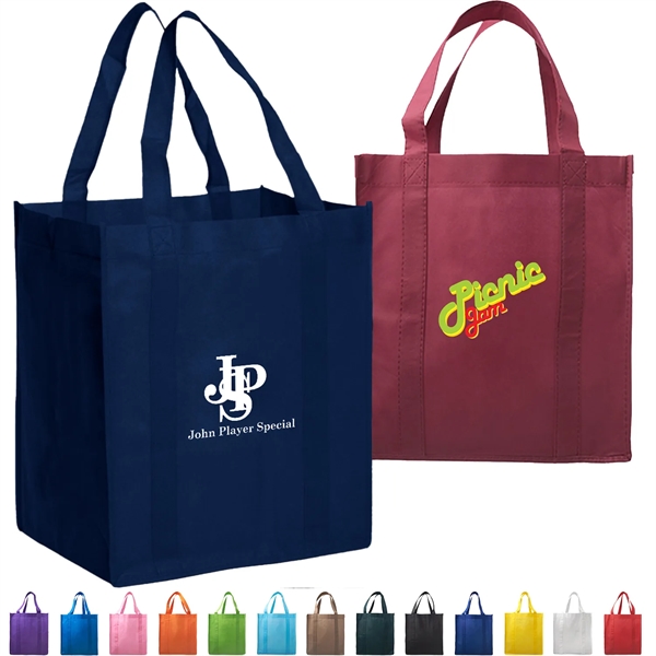 Non-Woven Reusable Gusset Tote Bag USA Decorated (13x10x15) - Non-Woven Reusable Gusset Tote Bag USA Decorated (13x10x15) - Image 0 of 31