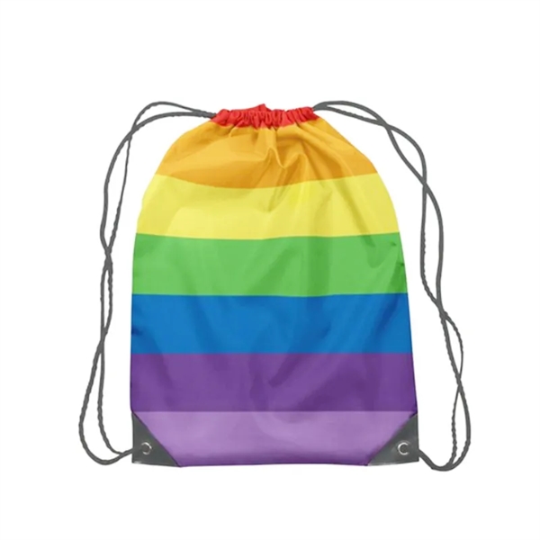 Love Gay Rainbow Pride LGBTQ Drawstring Backpack - Love Gay Rainbow Pride LGBTQ Drawstring Backpack - Image 3 of 3