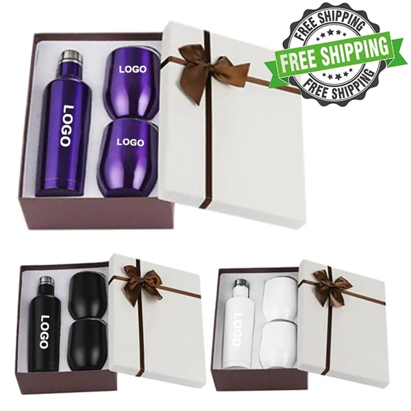 Insulated Bottles Gift Set with 2 Cups - Insulated Bottles Gift Set with 2 Cups - Image 0 of 10