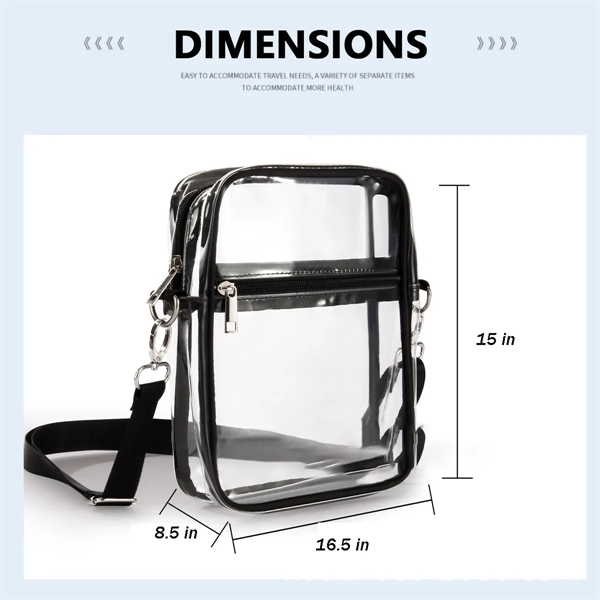 Clear Pvc Crossbody Bag Stadium Approved Messenger Purse - Clear Pvc Crossbody Bag Stadium Approved Messenger Purse - Image 1 of 5