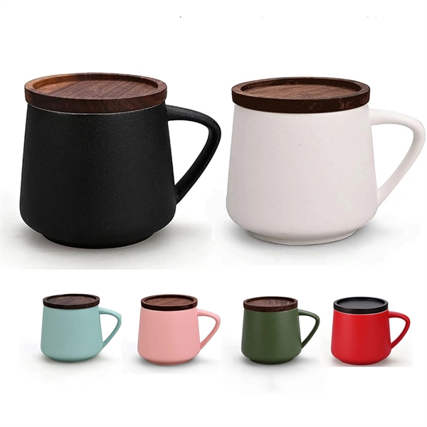 Coffee/Tea Ceramic Cup with Handle and Lid - Coffee/Tea Ceramic Cup with Handle and Lid - Image 0 of 2