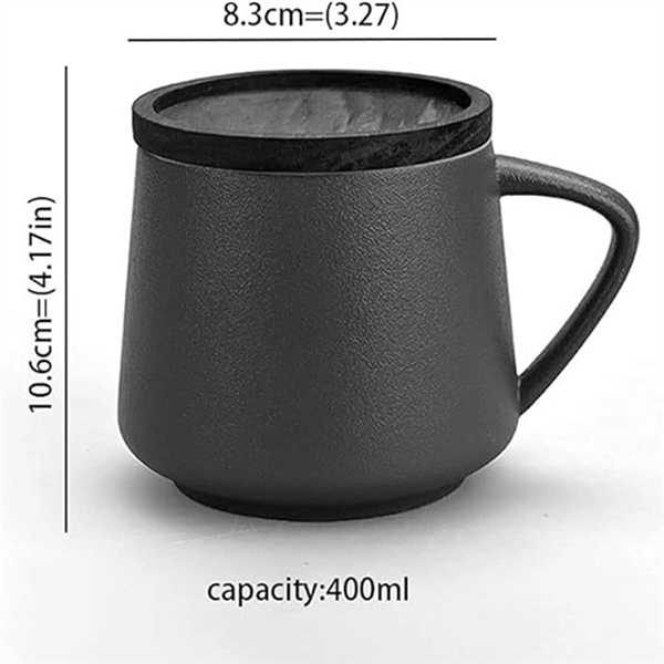 Coffee/Tea Ceramic Cup with Handle and Lid - Coffee/Tea Ceramic Cup with Handle and Lid - Image 1 of 2