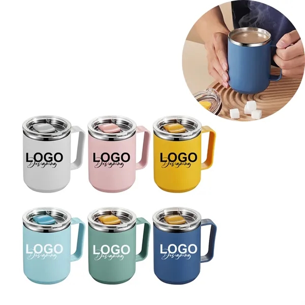 15oz. Insulated Coffee Mug With Handle And Lid - 15oz. Insulated Coffee Mug With Handle And Lid - Image 0 of 1