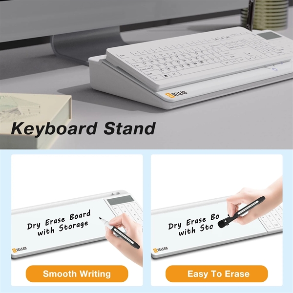 Desktop Glass Whiteboard with Calculator - Desktop Glass Whiteboard with Calculator - Image 1 of 3