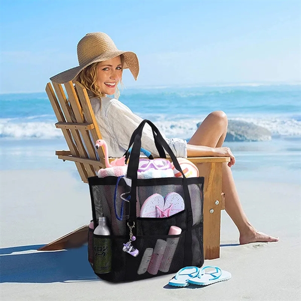 Foldable Mesh Beach Bag - Foldable Mesh Beach Bag - Image 3 of 7