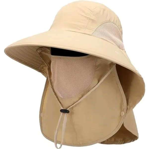 Wide Brim Fishing Hat w/Face Cover & Neck Flap - Wide Brim Fishing Hat w/Face Cover & Neck Flap - Image 4 of 5