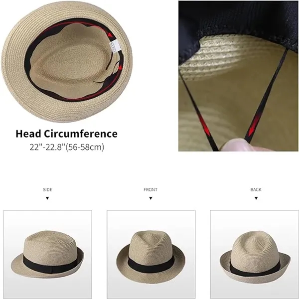 Adjustable Panama Straw Fedora Hat - Adjustable Panama Straw Fedora Hat - Image 1 of 4